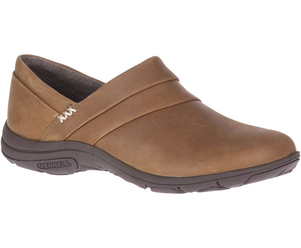 Merrell Slip Ons Brown - Dassie Stitch - Womens 60GBNOCJK